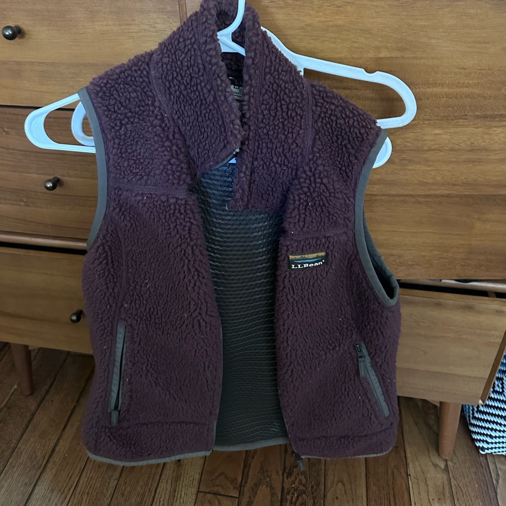 L.L. Bean  Sherpa Fleece Vest - Plum